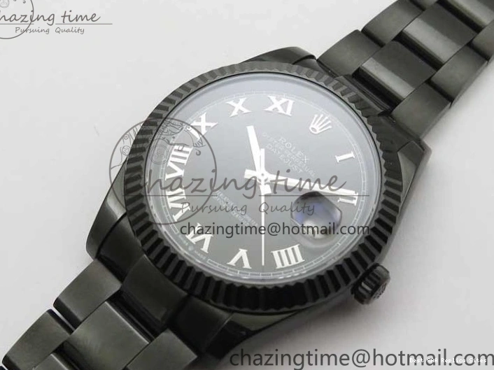 Best AAA Replica Sites Best Edition All DateJust Dial 41 Black Bracelet Markers PVD ModernLook A Roman PVD Oyster Black VRF 2793 on 0119